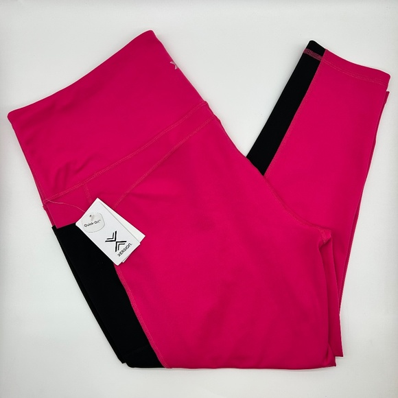 Xersion Women's Plus Size Pink High Rise Quick Dry 7/8 Ankle Leggings 1X 2X 3X - Picture 6 of 10